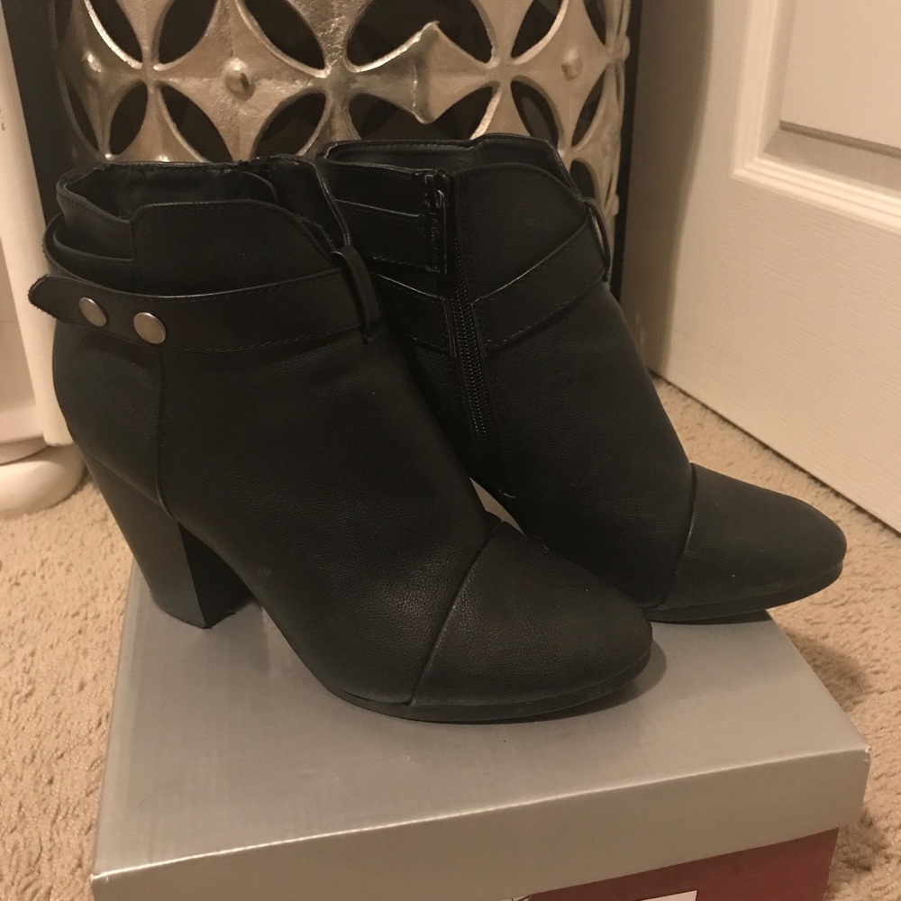 Black Leather Booties